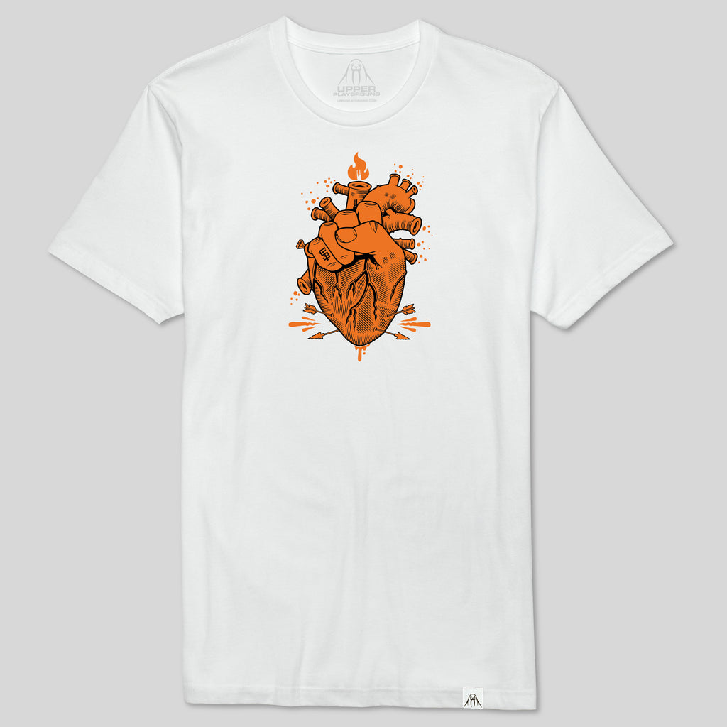 strikeforce - HOLD ON TO YOUR HEART ON WHITE MEN'S TEE