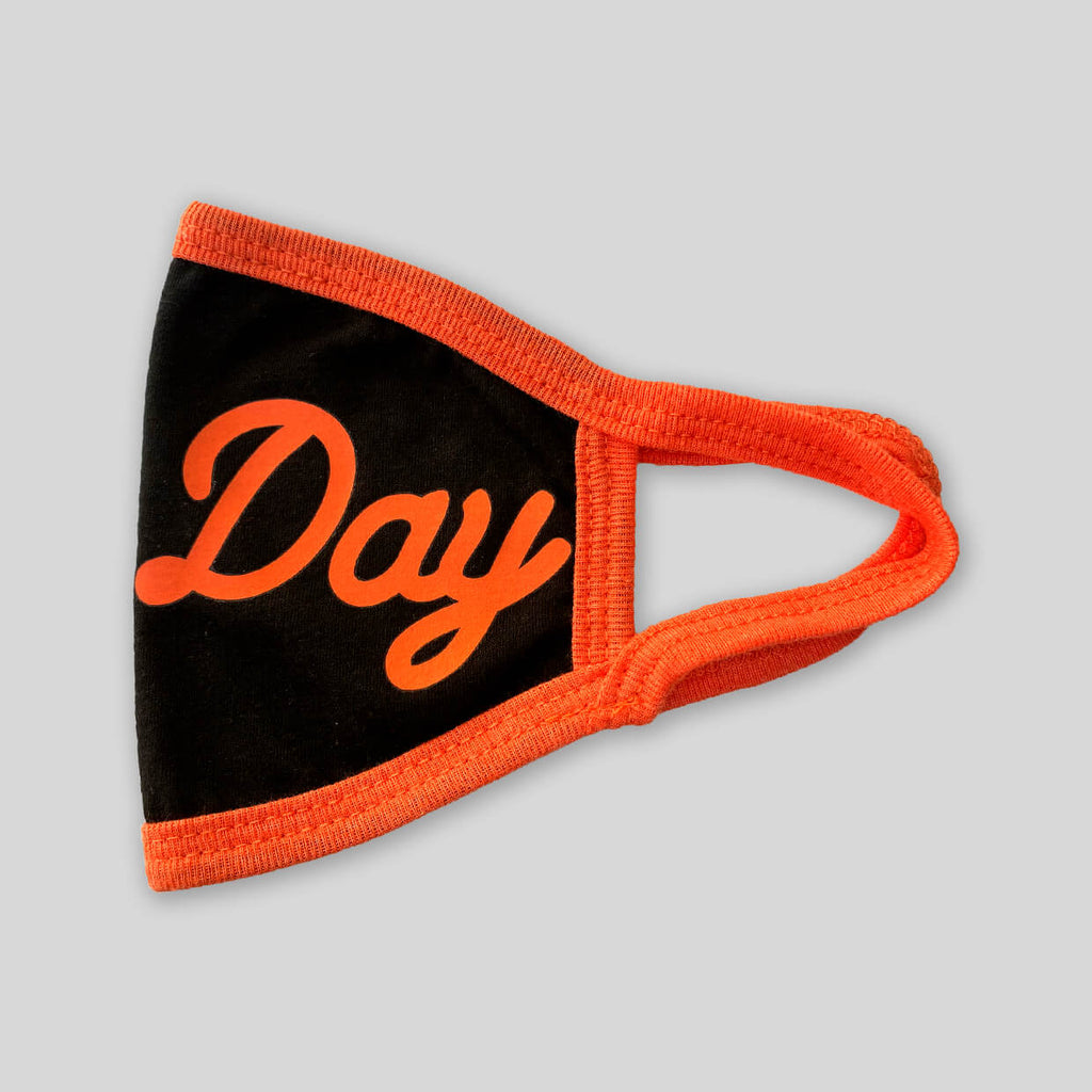 Upper Playground - Lux - ALL DAY IN BLACK/ORANGE 2 PLY COTTON FACE MASK