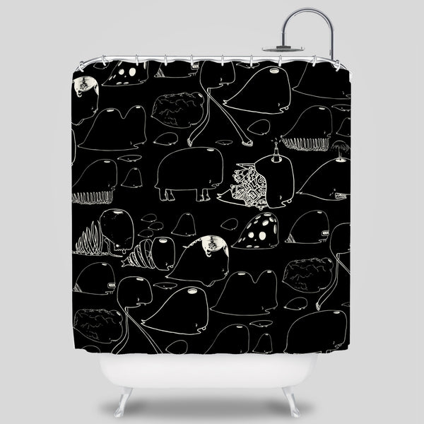 MWW - Choe Whales Shower Curtain by David Choe