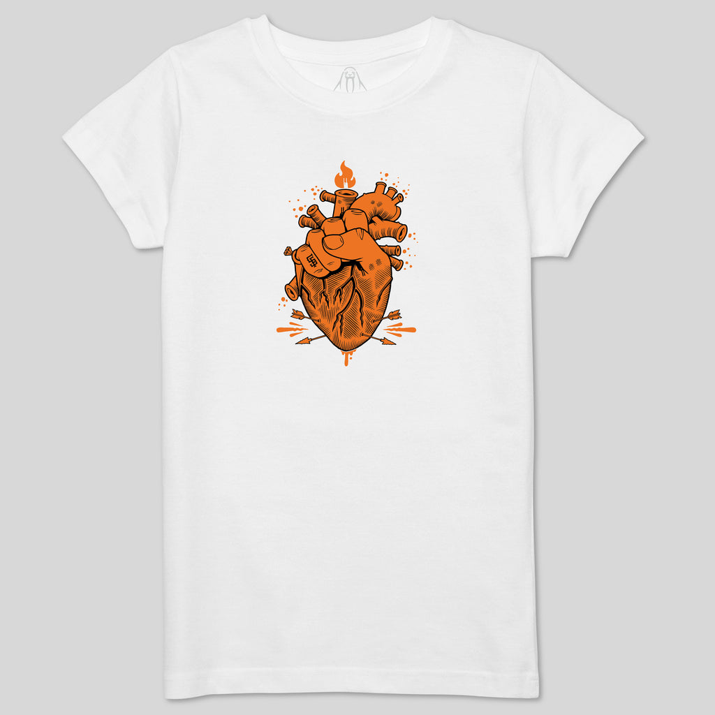 strikeforce - HOLD ON TO YOUR  HEART ON WHITE WOMEN'S CREW TEE