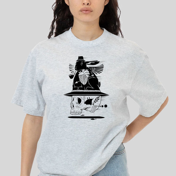 Upper Playground - Lux - HEARTFELT HAT ATHLETIC HEATHER UNISEX TEE BY JEREMY FISH