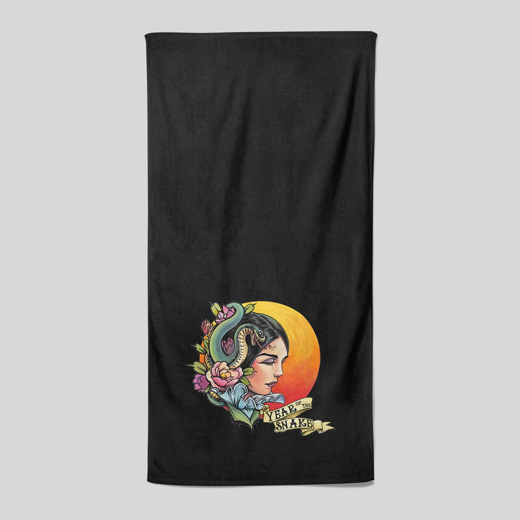 MWW - YEAR OF THE SNAKE BY SAM FLORES BEACH TOWEL