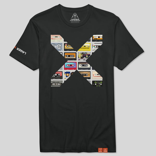 strikeforce - X CASSETTES - LUCKY LAGER x UP - BLACK MEN'S  TEE