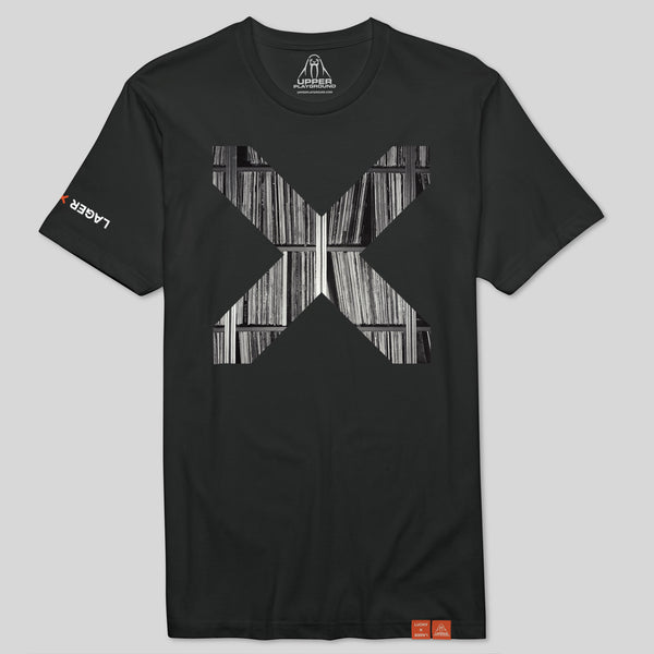 strikeforce - X RECORDS - LUCKY LAGER x UP - BLACK MEN'S  TEE