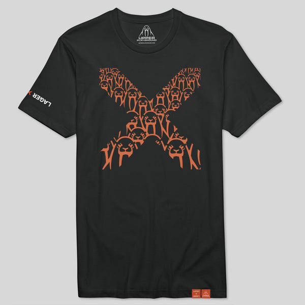 strikeforce - X ALLOVER - LUCKY LAGER x UP - BLACK MEN'S  TEE