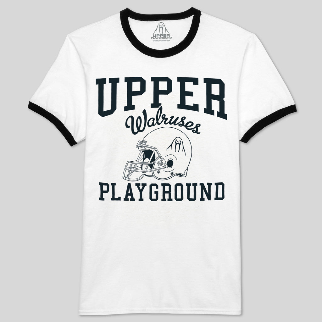 strikeforce - WALRUSES FOOTBALL - NAVY MEN'S RINGER TEE