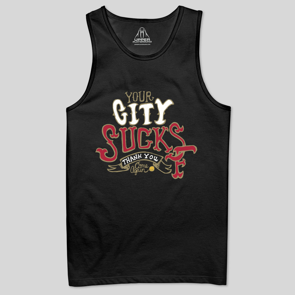 strikeforce - YOUR CITY SUCKS MEN'S TANK