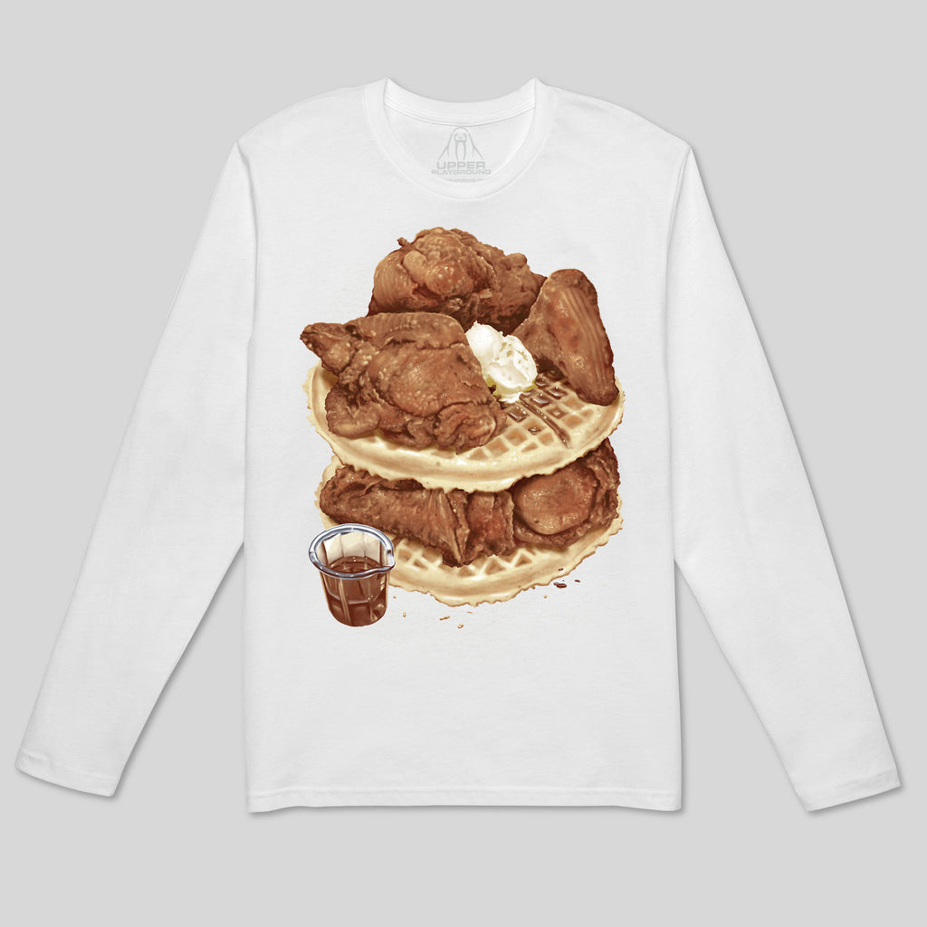 strikeforce - CHICKEN AND WAFFLES MEN'S LONG SLEEVE