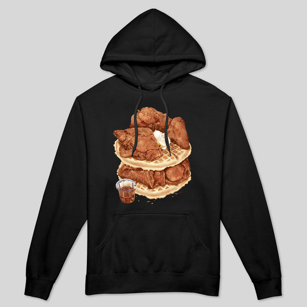 strikeforce - CHICKEN AND WAFFLES MEN'S HOODIE