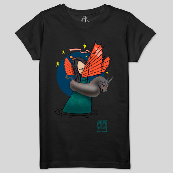 strikeforce - LADY AND THE OX  WOMEN'S CREW TEE