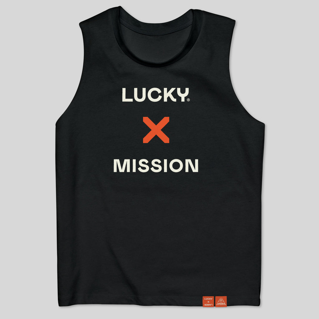strikeforce - LUCKY X MISSION - BLACK WOMEN'S MUSCLE TEE