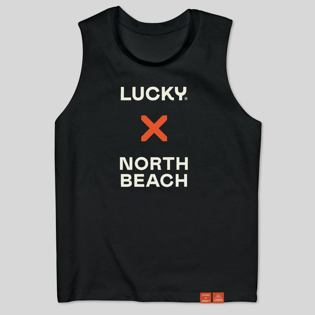 strikeforce - LUCKY X NORTH BEACH - BLACK WOMEN'S MUSCLE TEE