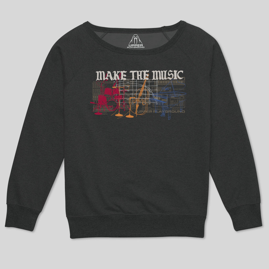 strikeforce - MAKE THE MUSIC WOMEN'S SCOOP NECK SWEATSHIRT