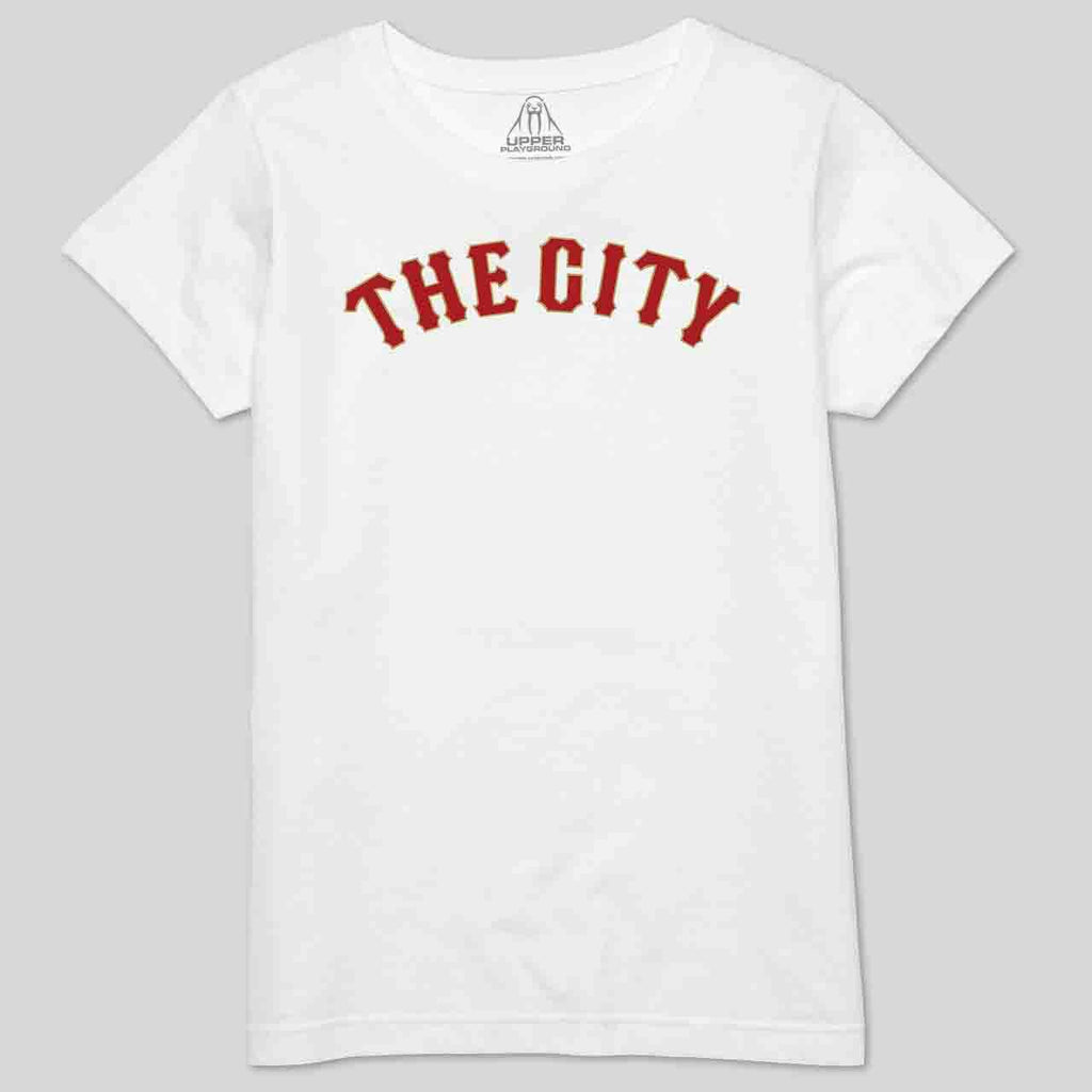 strikeforce - THE CITY IN GOLD & RED -  WOMEN'S CREW TEE
