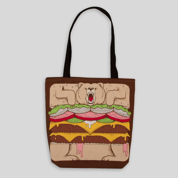 MWW - Burger Bear Tote by Jeremy Fish