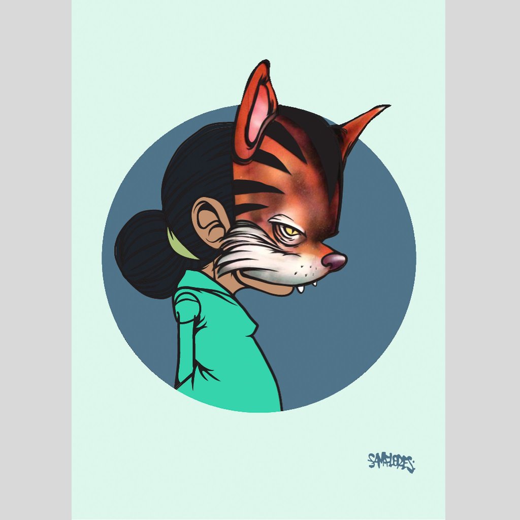 Upper Playground - Lux - Foxy Tiger Print by Sam Flores