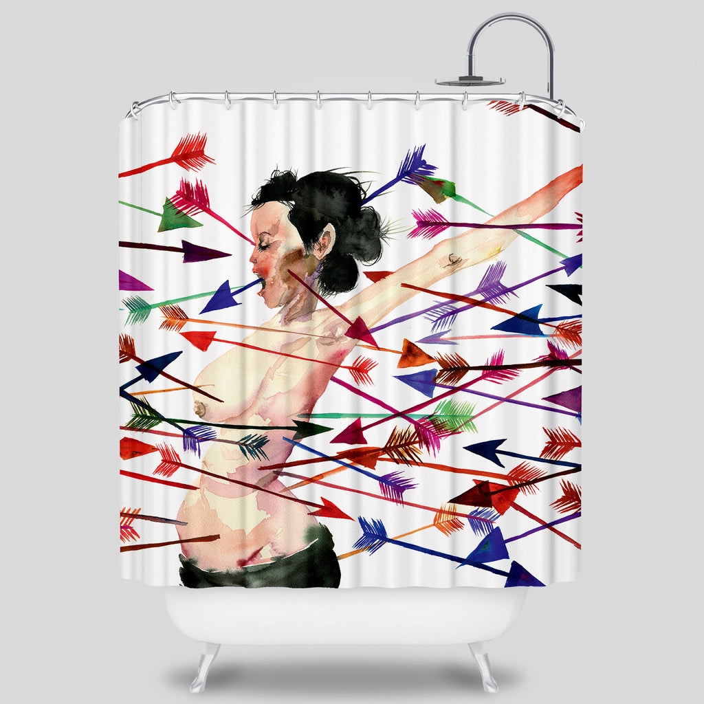 MWW - No Matter How Hard I Try I Still Can't Give You What You Want Shower Curtain by David Choe