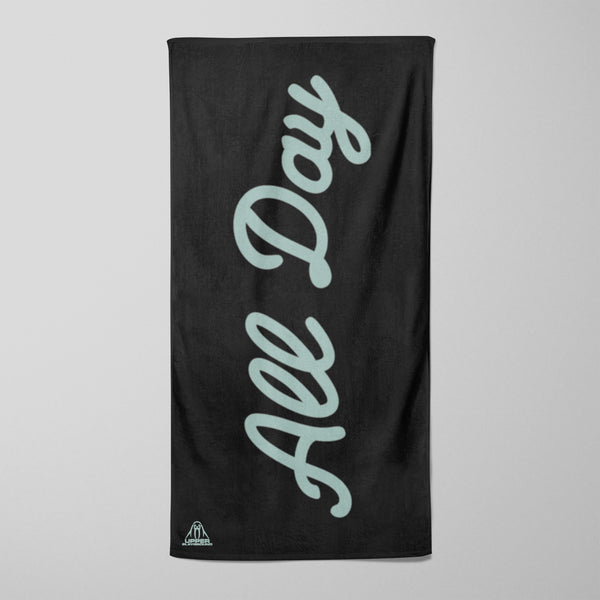 MWW - ALL DAY BEACH TOWEL IN CHILL BLUE & BLACK