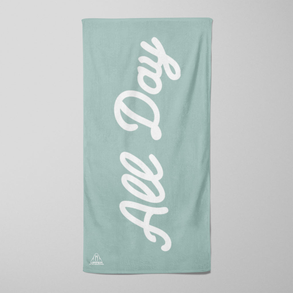 MWW - ALL DAY BEACH TOWEL IN WHITE AND CHILL BLUE
