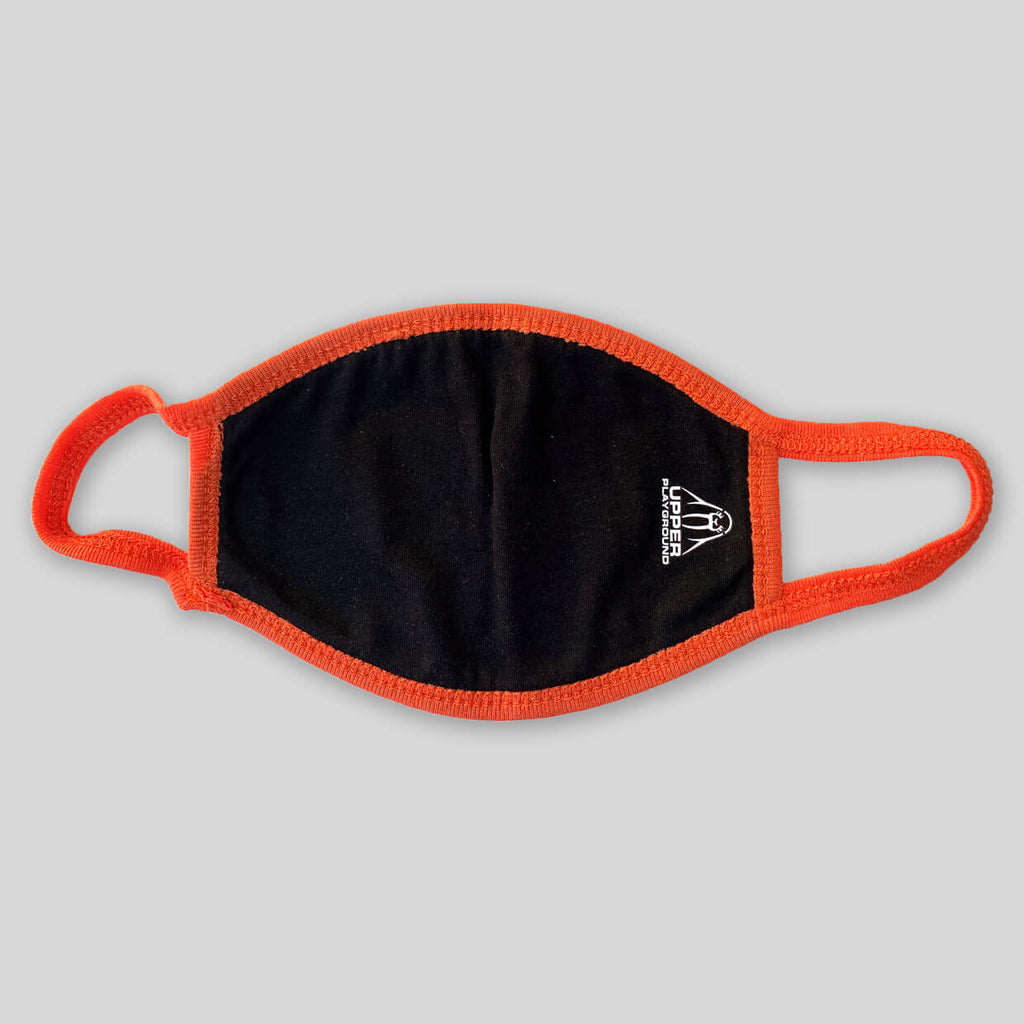 Upper Playground - Lux - ALL DAY IN BLACK/ORANGE 2 PLY COTTON FACE MASK