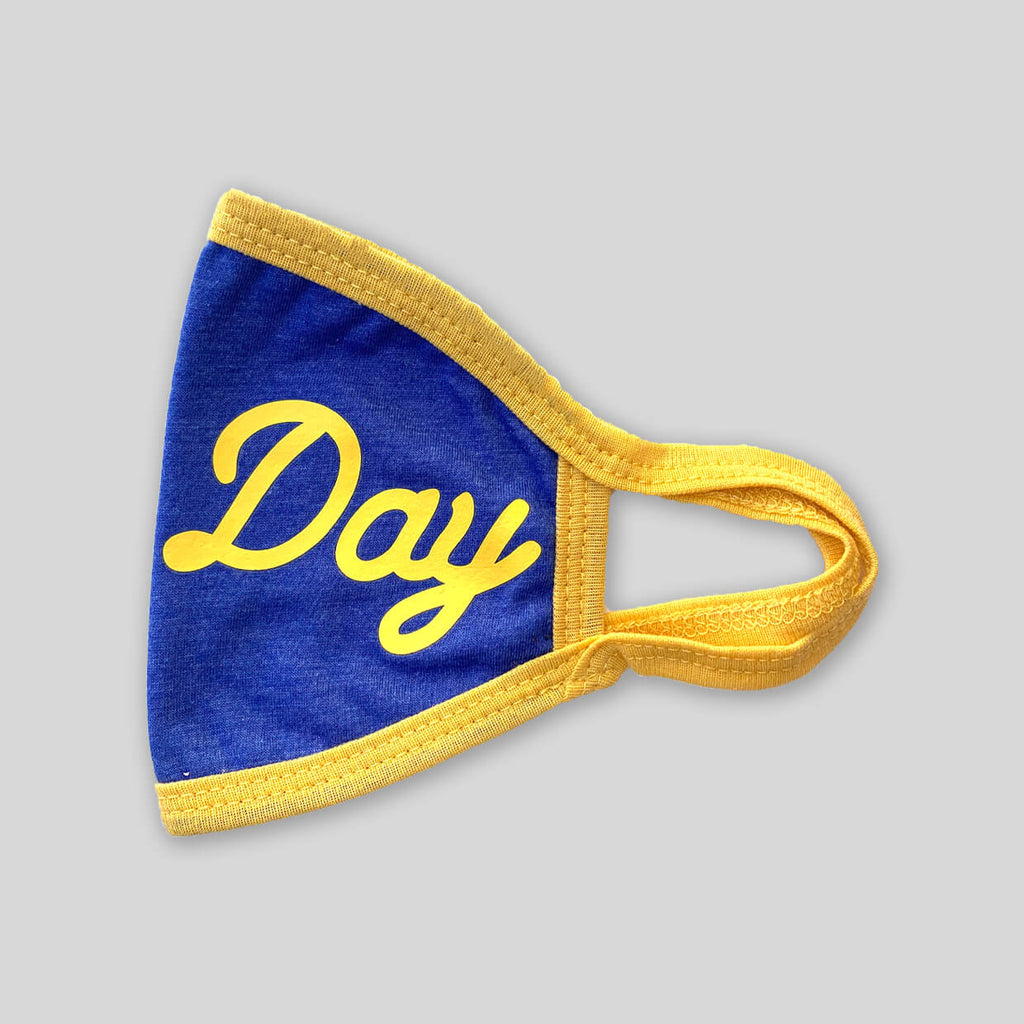 Upper Playground - Lux - ALL DAY IN ROYAL/GOLD 2 PLY COTTON FACE MASK