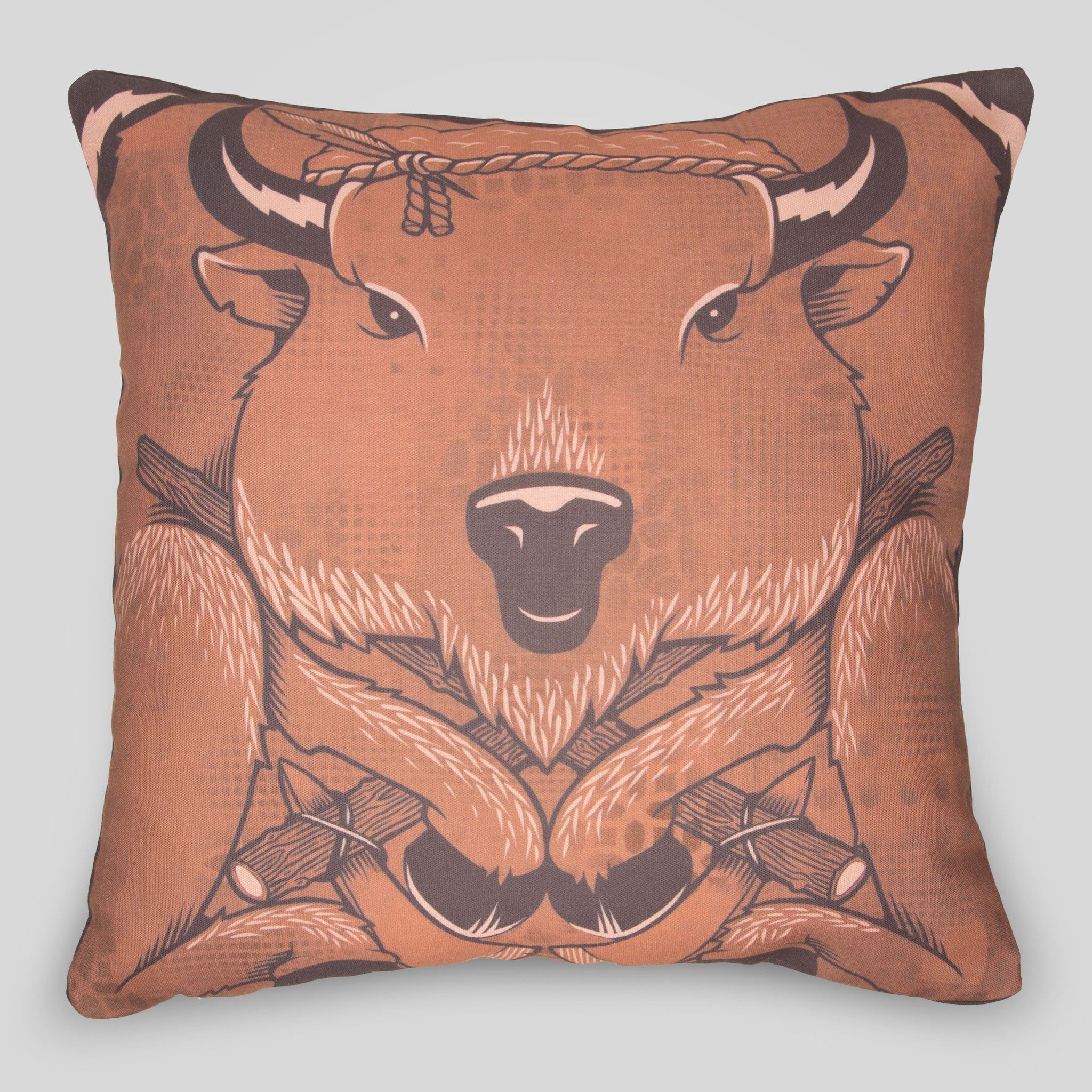 The Bison Pillow Cover by Jeremy Fish