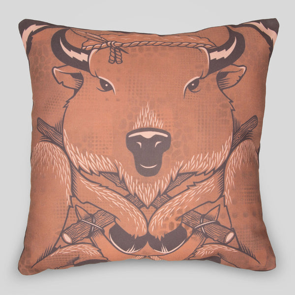 MWW - The Bison Pillow Cover by Jeremy Fish