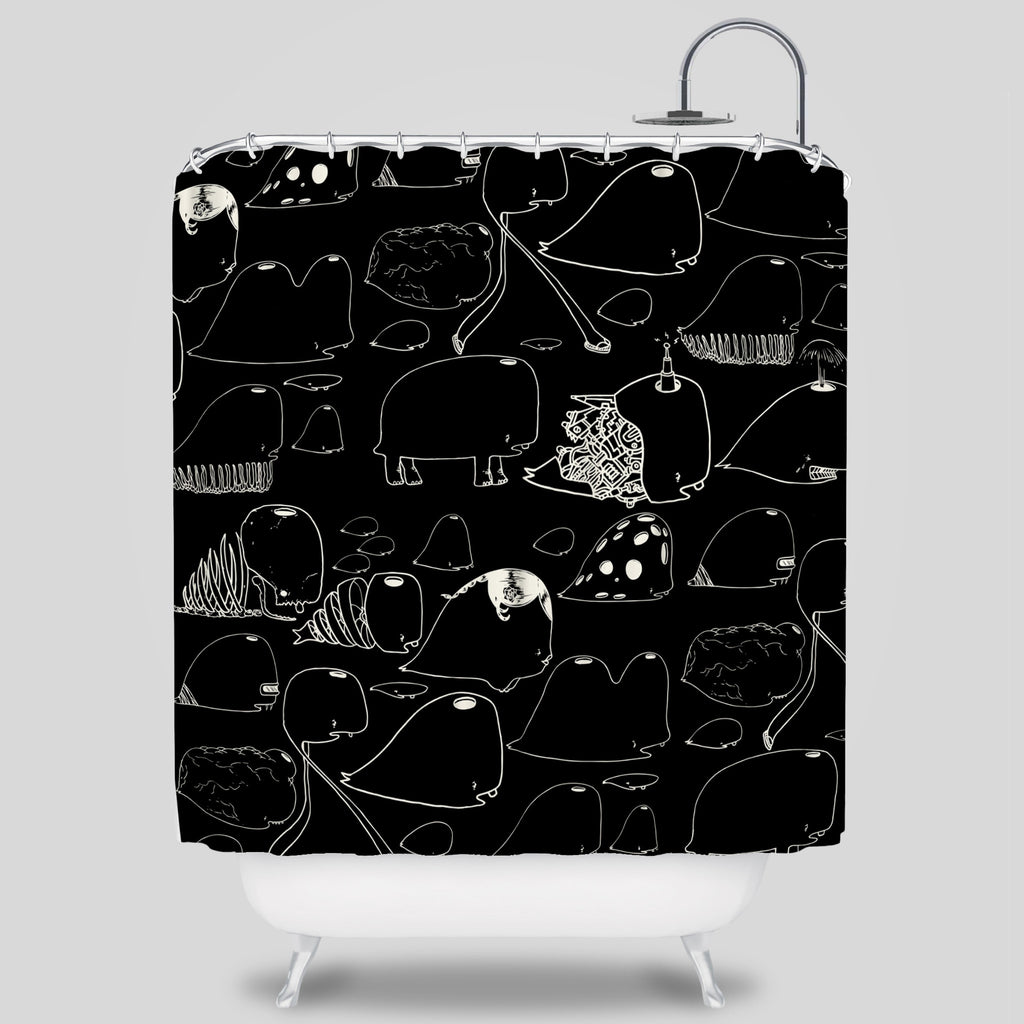 MWW - Choe Whales Shower Curtain by David Choe