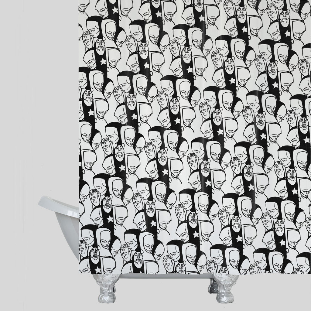 MWW - Faces by Sam Flores Shower Curtain